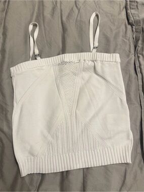 CHANEL White Knit Crop